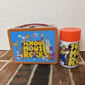 Vintage 2001 NECA Schoolhouse Rock Metal Lunch Box Thermos Limited Edition (T30)